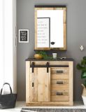 Kommode Stove in Used Wood hell und anthrazit Wohn- und Esszimmer Sideboard 93 x 91 cm