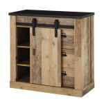 Kommode Stove in Used Wood hell und anthrazit Wohn- und Esszimmer Sideboard 93 x 91 cm
