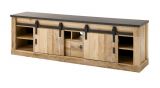 Wohnwand Stove in Used Wood hell und anthrazit Wohnkombination 3-teilig 314 x 180 cm