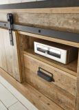 Wohnwand Stove in Used Wood hell und anthrazit Wohnkombination 4-teilig 388 x 201 cm