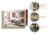 Badezimmer Hochschrank Tomaso in Nox Eiche und Basalt grau Badschrank 37 x 152 cm, Soft-Close