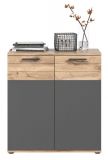Kommode Tomaso in Nox Eiche und Basalt grau Wohn- und Esszimmer Sideboard 80 x 87 cm
