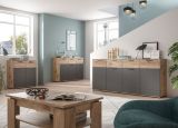 Kommode Tomaso in Nox Eiche und Basalt grau Wohn- und Esszimmer Sideboard 80 x 87 cm