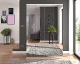 Stauraumschrank mit Spiegel SystemX in wei� Mehrzweckschrank 30 x 193 cm Hochschrank mit Spiegelt�r
