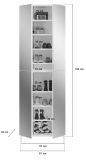 Garderobenschrank SystemX in wei� Schrank mit Spiegelt�ren und variabler Einteilung 61 x 193 cm