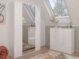 Kommode SystemX in wei� Hochglanz Mehrzweckschrank 30 x 99 cm