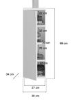 Kommode SystemX in wei� Hochglanz Mehrzweckschrank 30 x 99 cm