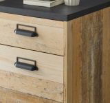 Rollcontainer Stove in Used Wood und anthrazit Schreibtisch Container 47 x 60 cm