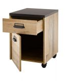 Rollcontainer Stove in Used Wood und anthrazit Schreibtisch Container 47 x 60 cm