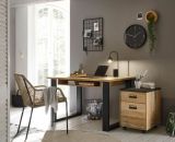 Schreibtisch Set mit Rollcontainer Stove in Used Wood hell und anthrazit