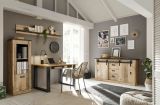 B�rom�bel komplett Set Stove in Used Wood hell und anthrazit mit Aktenregal, Kommode und Wandregal