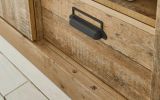 Waschbeckenunterschrank MIT Waschbecken Stove in Used Wood hell und anthrazit Waschtisch 95 cm