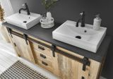 Doppelwaschtisch Stove in Used Wood hell und anthrazit Waschtisch Set inkl. 2 x Waschbecken 164 cm