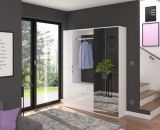 Garderobe Set 3-teilig SystemX in wei� Hochglanz Kommode und Kleiderstange 61 cm