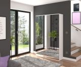 Garderobe mit Spiegel SystemX in wei� Schuhschrank mit Spiegelt�ren 122 x 193 cm