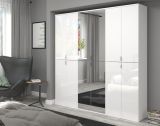 Garderobe mit Spiegel SystemX in wei� Hochglanz Mehrzweckschrank 183 x 193 cm