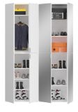 Garderobe mit Spiegel SystemX in wei� Hochglanz Schuhschrank mit Spiegelt�r 122 x 193 cm