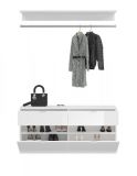Garderobe mit Spiegel SystemX in wei� Hochglanz Garderobenschrank mit Spiegelt�r 243 x 193 cm