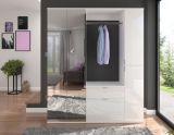 Garderobe SystemX in wei� Hochglanz Garderoben-Set mit Spiegelt�r 152 x 193 cm