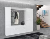 Garderobenschrank SystemX in wei� Hochglanz Schuhschrank 212 x 193 cm