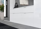Garderobenschrank SystemX in wei� Hochglanz Schuhschrank 212 x 193 cm