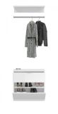 Garderobe SystemX in wei� Hochglanz, mit Spiegel und variabler Inneneinteilung 213 x 193 cm