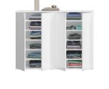 Kommode SystemX in wei� Hochglanz Sideboard Mehrzweckschrank 122 x 99 cm