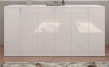 Sideboard SystemX in wei� Hochglanz Kommode Mehrzweckschrank 183 x 99 cm