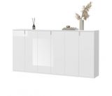 Sideboard SystemX in wei� Hochglanz Kommode Mehrzweckschrank 183 x 99 cm