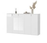 Sideboard SystemX in wei� Hochglanz Kommode Mehrzweckschrank 152 x 99 cm