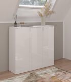 Kommode SystemX in wei� Hochglanz Sideboard Mehrzweckschrank 91 x 99 cm