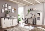 Regal Stove in wei� Pinie und anthrazit Landhaus Regalschrank 51 x 146 cm