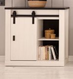 Kommode Stove in wei� Pinie und anthrazit Landhaus Schiebet�renkommode 93 x 91 cm