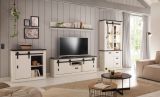 Kommode Stove in wei� Pinie und anthrazit Landhaus Schiebet�renkommode 93 x 91 cm