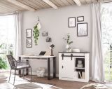 Kommode Stove in wei� Pinie und anthrazit Landhaus Schiebet�renkommode 93 x 91 cm