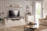 TV-Lowboard Stove in wei� Pinie und anthrazit Landhaus TV Unterteil in Komforth�he 201 x 61 cm
