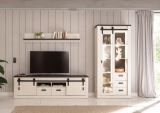 TV-Lowboard Stove in wei� Pinie und anthrazit Landhaus TV Unterteil in Komforth�he 201 x 61 cm