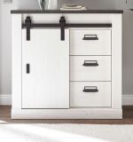 Kommode Stove in wei� Pinie und anthrazit Landhaus Sideboard 93 x 91 cm