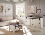 Sideboard Stove in wei� Pinie und anthrazit Landhaus Kommode 162 x 91 cm