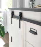 Sideboard Stove in wei� Pinie und anthrazit Landhaus Kommode 201 x 91 cm