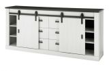 Sideboard Stove in wei� Pinie und anthrazit Landhaus Kommode 201 x 91 cm