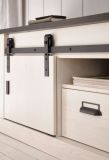 Wohnwand Stove in wei� Pinie und anthrazit Landhaus Wohnkombination 3-teilig 233 x 170 cm