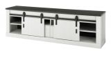 Wohnwand Stove in wei� Pinie und anthrazit Landhaus Wohnkombination 3-teilig 314 x 170 cm