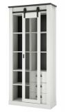 Wohnwand Stove in wei� Pinie und anthrazit Landhaus Wohnkombination 3-teilig 314 x 201 cm