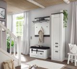 Garderobenpaneel Stove in wei� Pinie und anthrazit Landhaus Wandgarderobe 92 x 100 cm