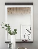 Garderobenspiegel Stove in wei� Pinie und anthrazit Landhaus Wandspiegel mit Ablage 66 x 95 cm