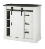 Kommode Stove in wei� Pinie und anthrazit Landhaus Flurkommode 93 x 91 cm