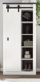 Flurschrank Stove in wei� Pinie und anthrazit Landhaus Schuhschrank 93 x 201 cm Mehrzweckschrank