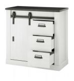 Garderobe Set 2-teilig Stove in wei� Pinie und anthrazit Landhaus Garderobenkombination mit Kommode und Spiegel
