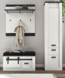 Garderobe Set 4-teilig Stove in wei� Pinie und anthrazit Landhaus Garderobenkombination 164 x 201 cm